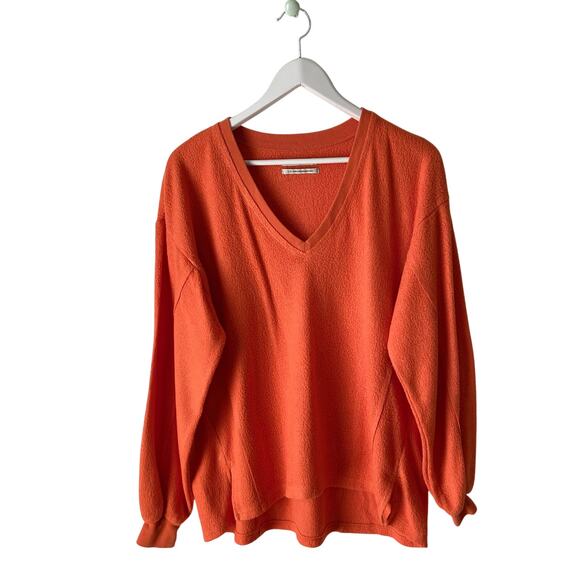 Urban Outfitters Orange V-Neck Top Size Small - Picture 1 of 6